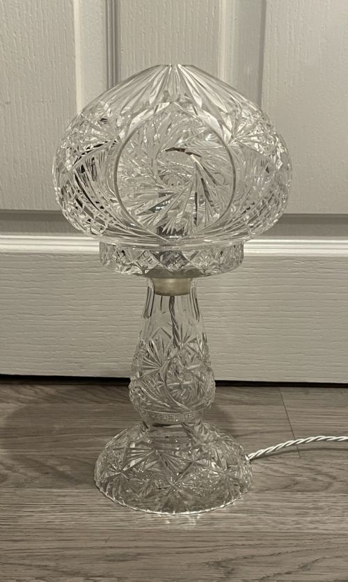 Quality Cut Glass Mushroom Lamp