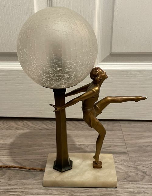 Art Deco Lady Lamp, Manner of Josef Lorenzl