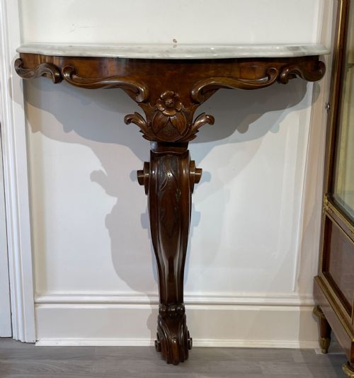 Victorian Marble Top Console Hall Table