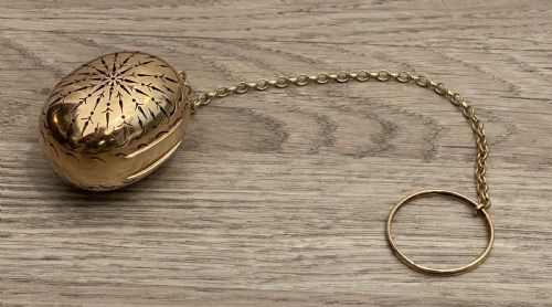 Victorian Silver Gilt Tea Infuser, 1861