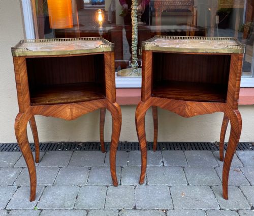 Pair of French Kingwood Bedside Cabinets Occasional Tables