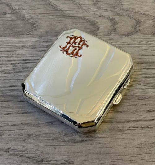 Superb Art Deco Silver & Enamel Cigarette Case