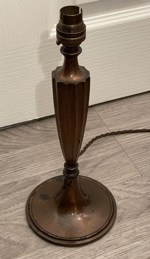 Early 20th Century Patinated Copper Table Lamp