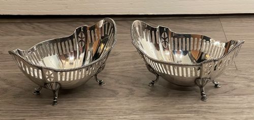 Pair of American Solid Silver Bon Bon Baskets by Gorham