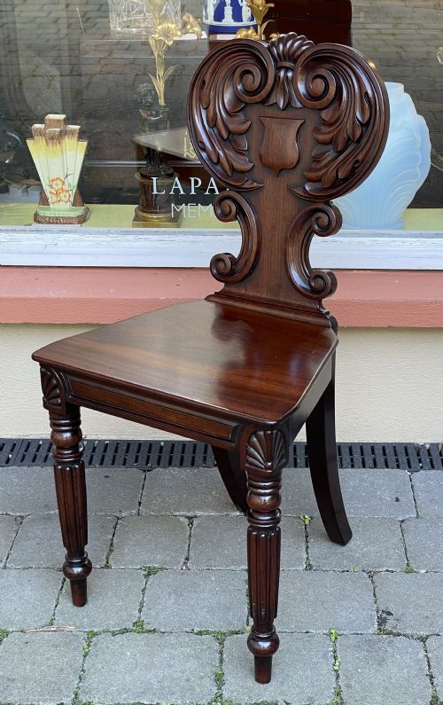 George IV Mahogany Hall Chair, Attributed to Gillows