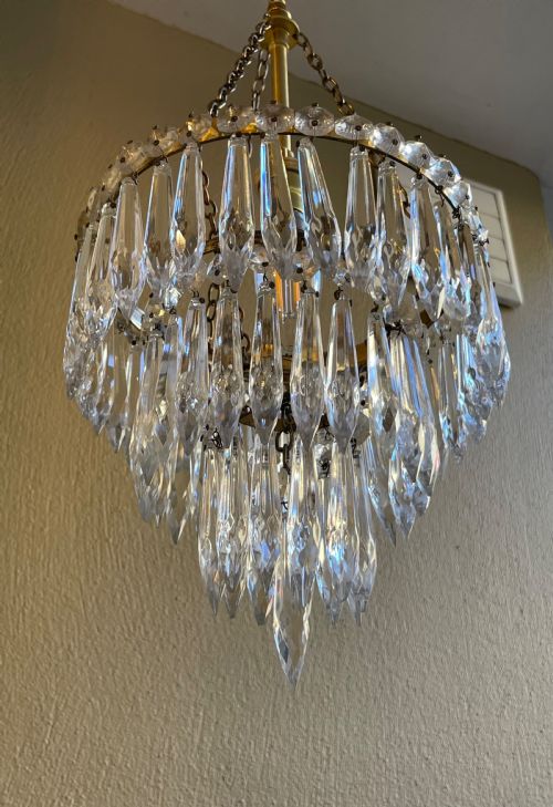 fig 1. A pretty three tier waterfall chandelier