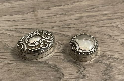 Two Victorian Solid Silver Pill Boxes by Adie & Lovekin