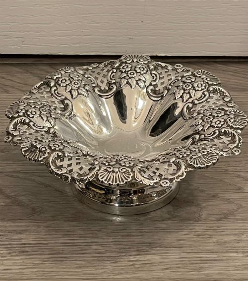 Edwardian Solid Silver Pedestal Basket, 1905