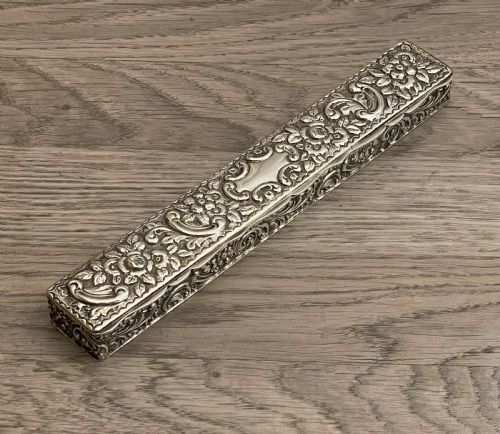 Large Edwardian Solid Silver Hat Pin Box, Chester 1902