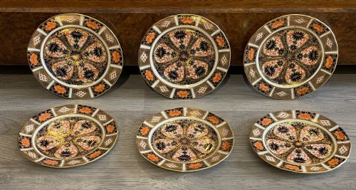 Set of Six Royal Crown Derby Six Inch Side Plates