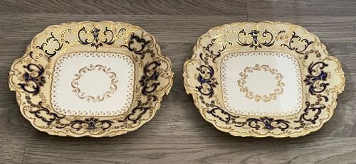 Beautiful Pair of Coalport Cake Plates, C1840