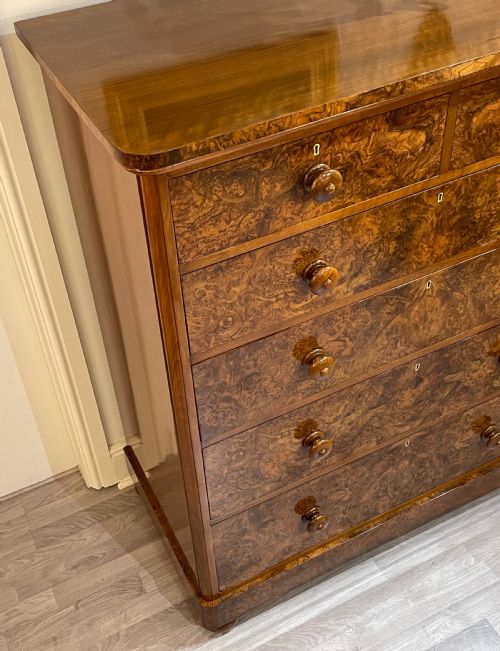 fig 2. Victorian Burr Walnut Chest of Drawers