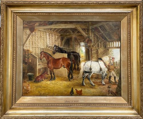 Edwin Frederick Holt Oil Painting Horse Stables