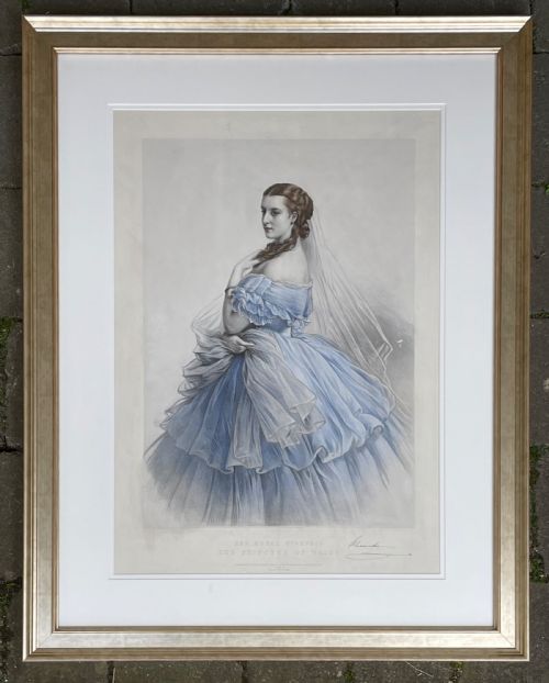 19th Century Lithograph of Queen Alexandra, 1863