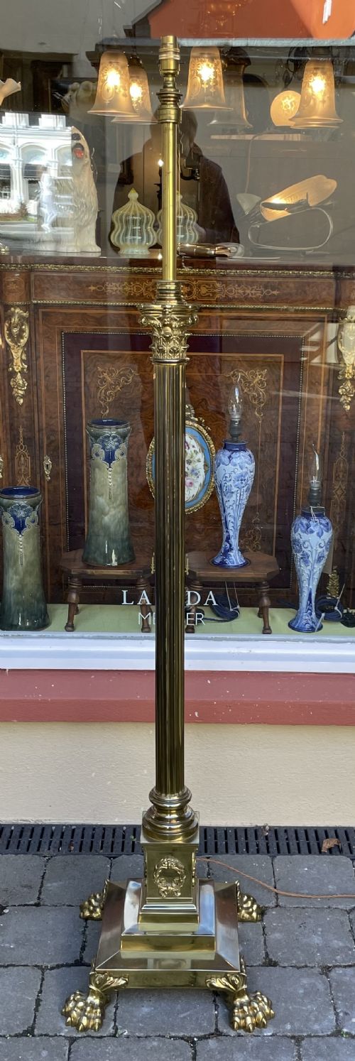 Superb Quality Victorian Brass Standard Lamp by Hinks