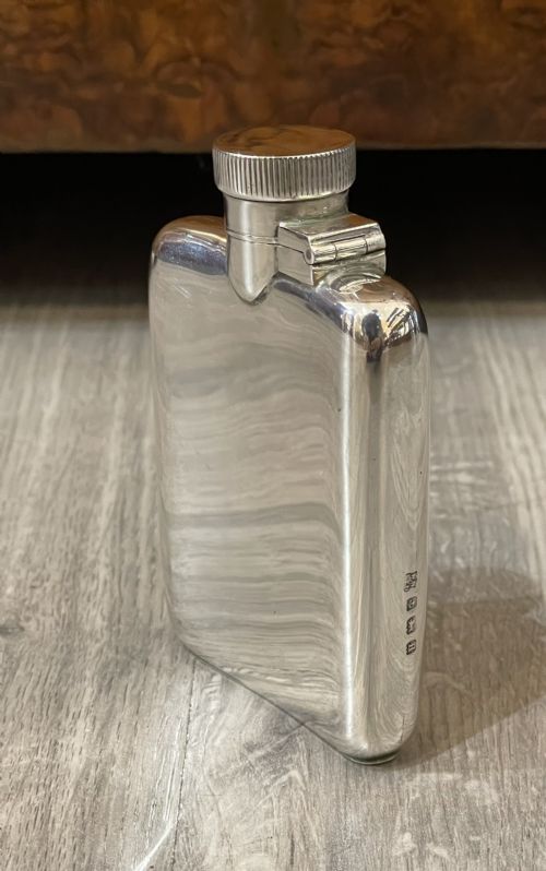 George V Solid Silver Hip Flask