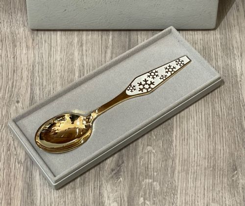 Danish Silver Gilt and Enamel Christmas Spoon