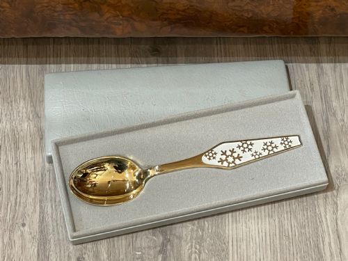 Danish Silver and Enamel Christmas Spoon, 1967