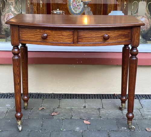 fig 1. Good 19th Century Oak Bow Fronted Side Table