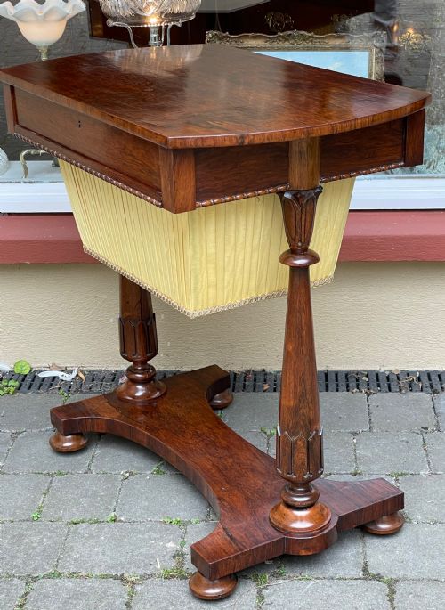 EARLY VICTORIAN ROSEWOOD SEWING TABLE MANNER OF GILLOWS - ADDITIONAL PHOTO 2