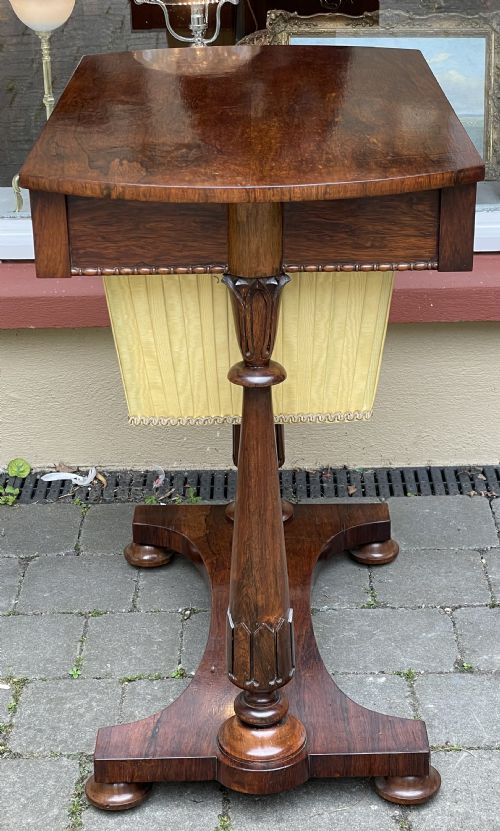 EARLY VICTORIAN ROSEWOOD SEWING TABLE MANNER OF GILLOWS - ADDITIONAL PHOTO 3