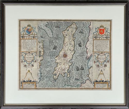 17th Century (1610) John Speed Map of the Isle of Man