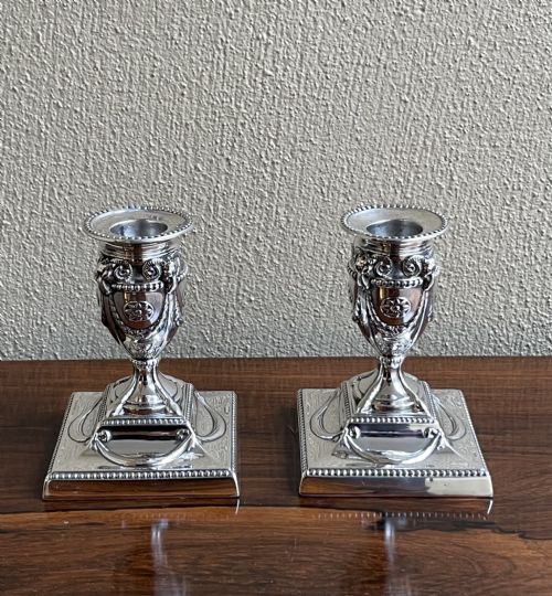 Pair of Victorian Silver Candlesticks, 1879