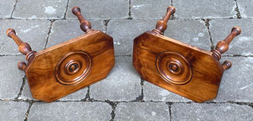 RARE PAIR OF REGENCY YEW WOOD CANDLE STAND STOOLS - ADDITIONAL PHOTO 5