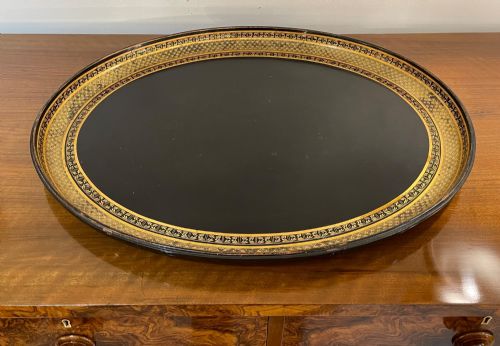 LARGE 19TH CENTURY TOLE TRAY BY BENETFINK CO