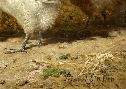 VICTORIAN FARMYARD OIL PAINTING BY PERCIVAL GLENFERN - ADDITIONAL PHOTO 2