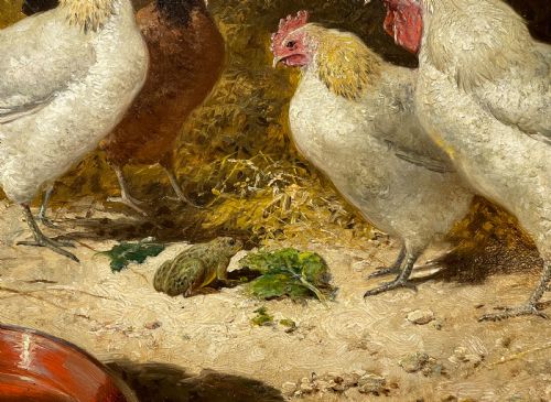 VICTORIAN FARMYARD OIL PAINTING BY PERCIVAL GLENFERN - ADDITIONAL PHOTO 1