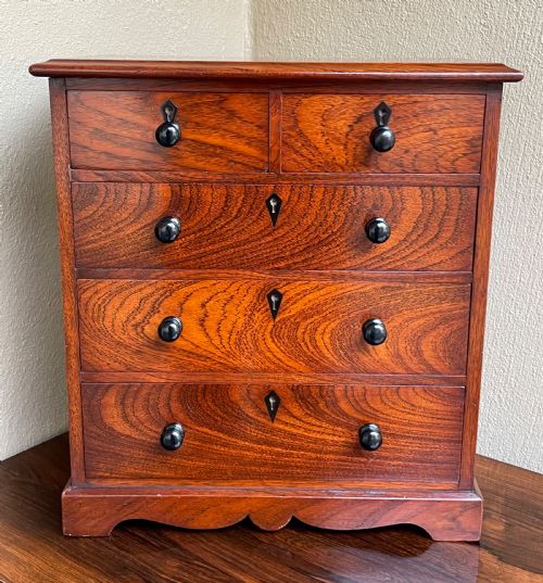 Victorian Mahogany Miniature Chest of Drawers, Apprentice Piece.