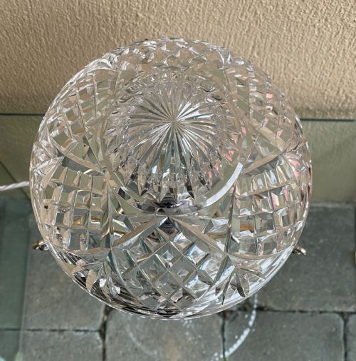 CUT GLASS CRYSTAL MUSHROOM LAMP BY STUART CRYSTAL - ADDITIONAL PHOTO 2
