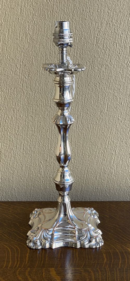EDWARDIAN SILVER PLATED TABLE LAMP - ADDITIONAL PHOTO 1