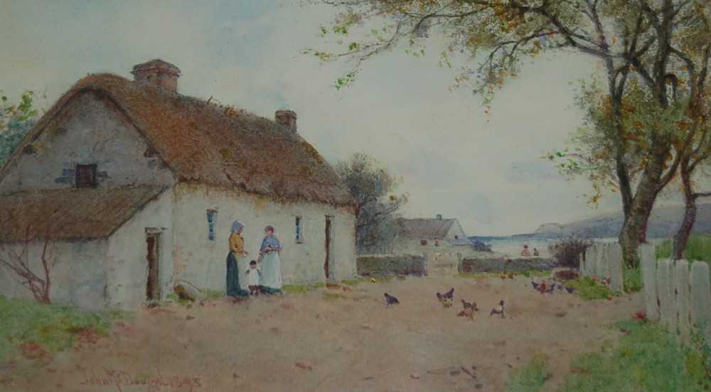 John McDougal Watercolour - Port St Mary, Isle of Man