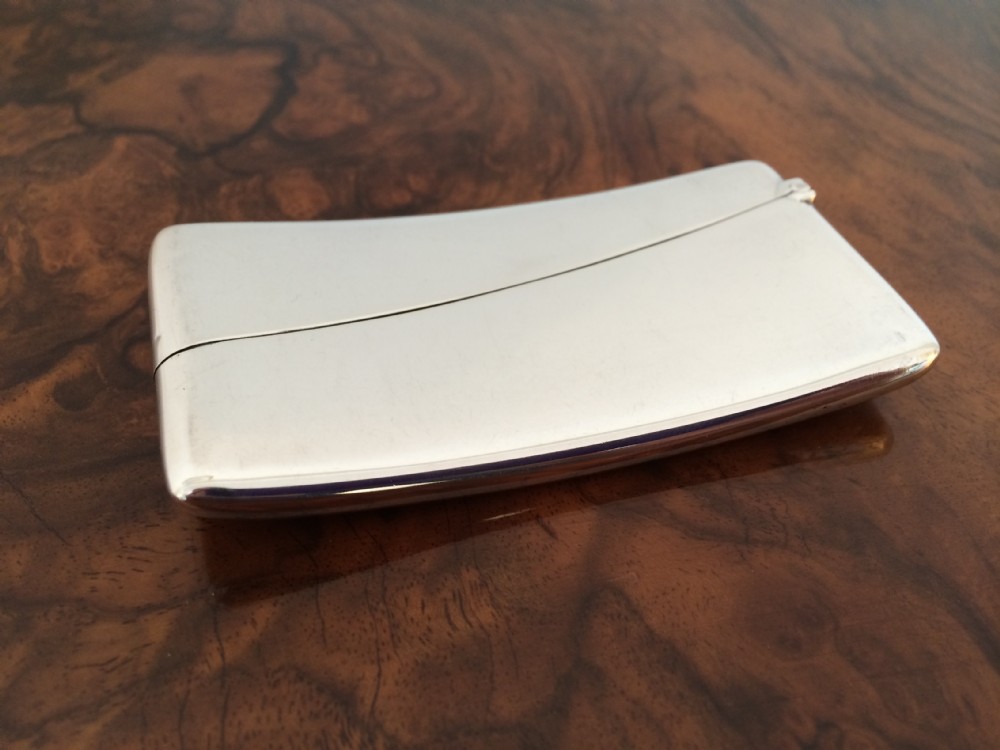 George V Curved Silver Card Case
