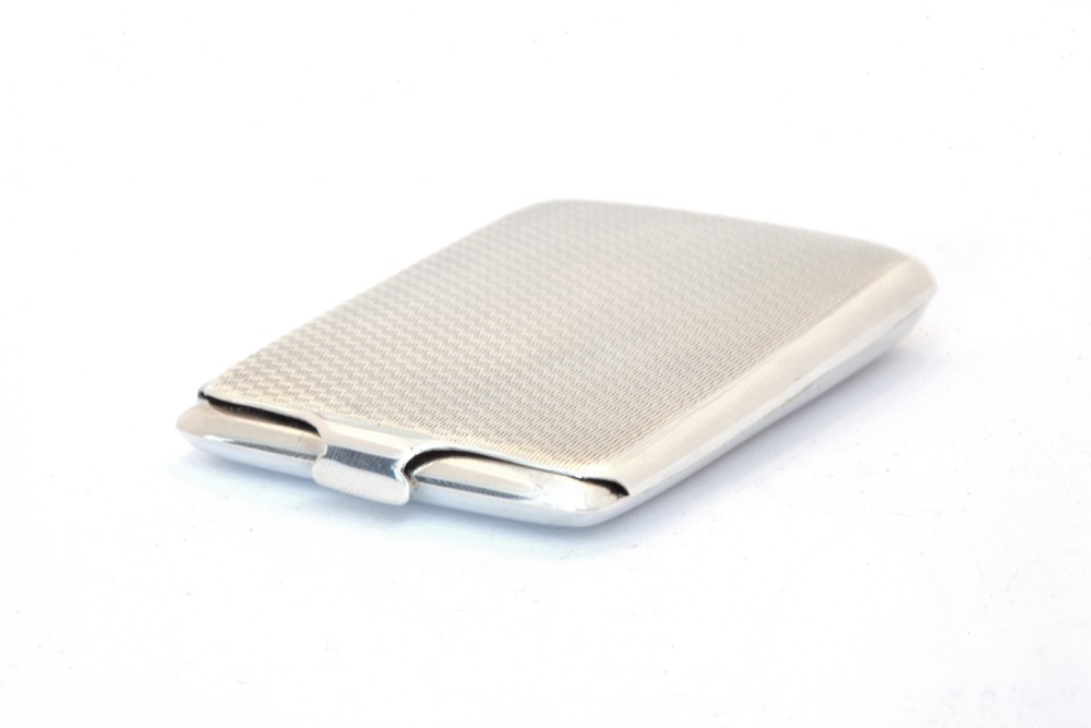 Engine Turned Silver Card Case