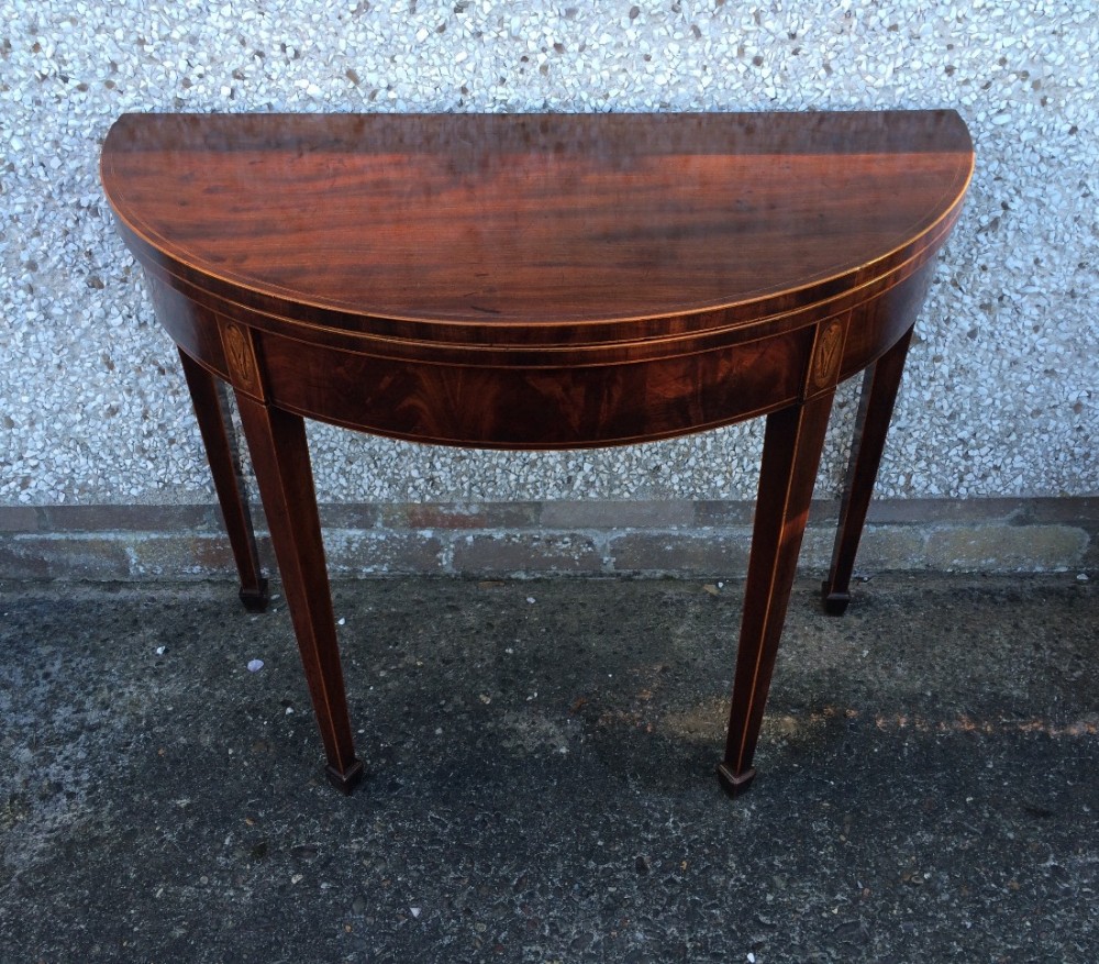Superb George III Demi Lune Tea Table
