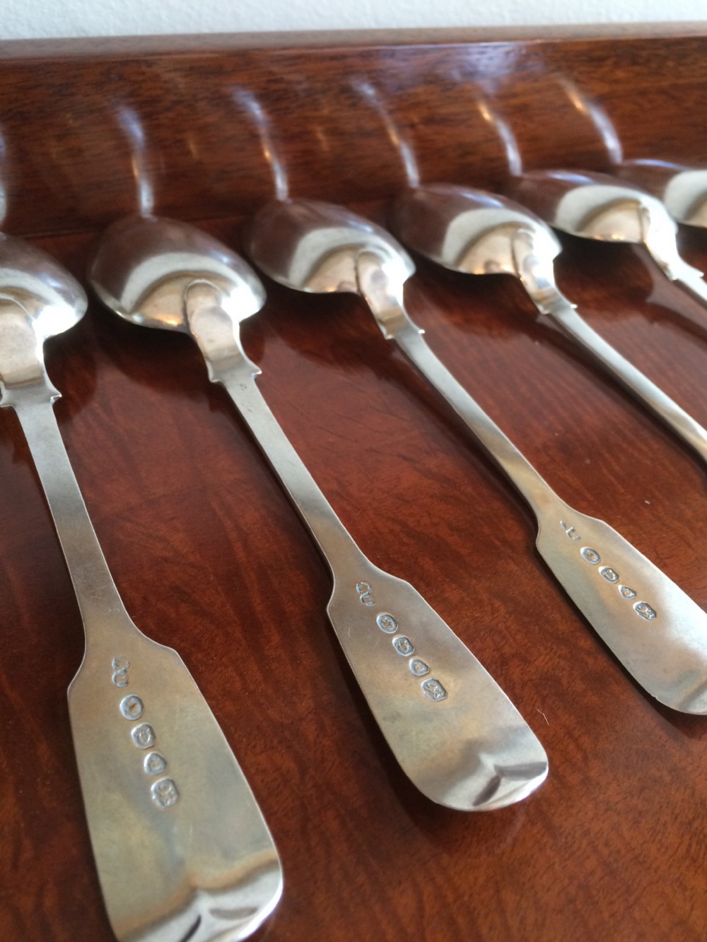 Set Six Victorian Silver Dessert Spoons, 1848 View VI