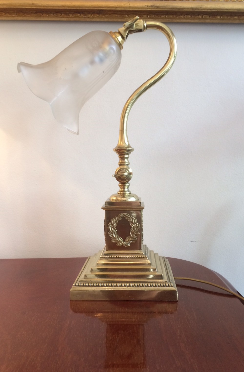 Superb Early 20th Century Brass Desk Lamp