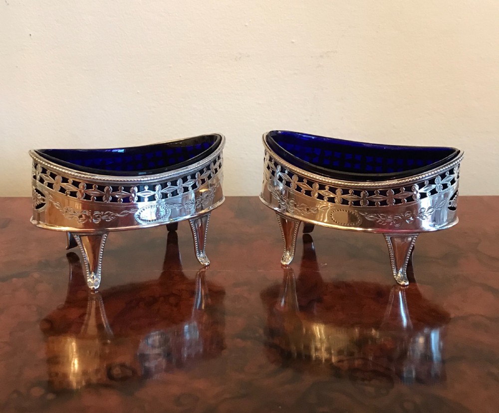 Pair George III Silver Salts, London 1788
