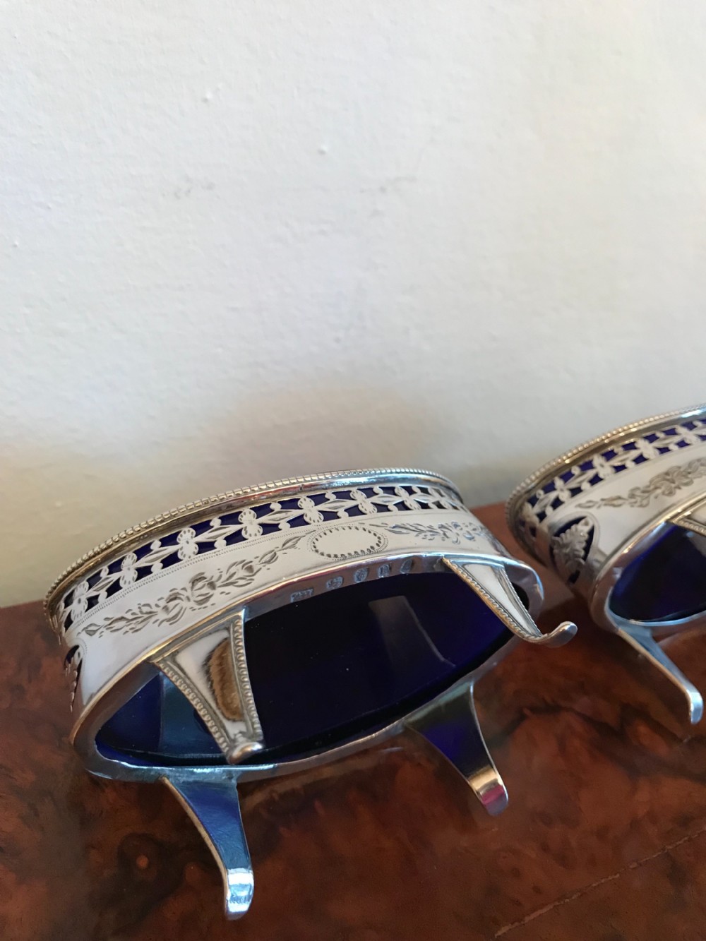 Pair George III Silver Salts, London 1788 View IV
