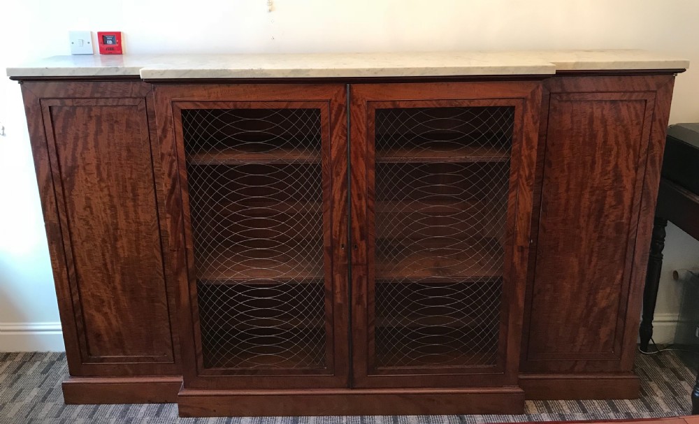 Finest Quality Regency Mahogany & Marble Bookcase credenza View III