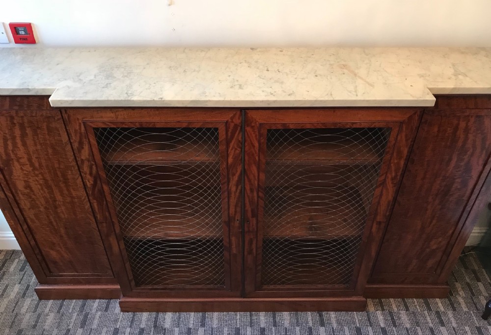 Finest Quality Regency Mahogany & Marble Bookcase credenza View IV