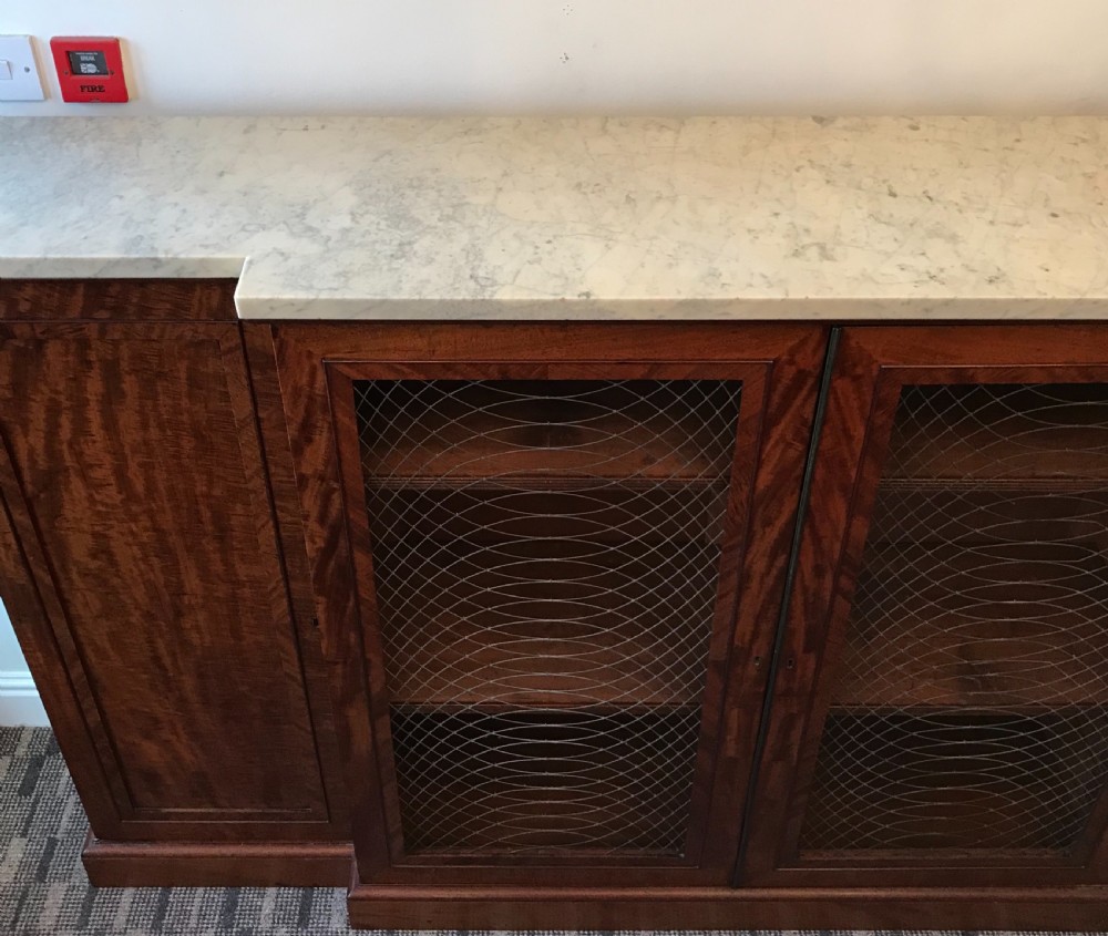 Finest Quality Regency Mahogany & Marble Bookcase credenza View VI