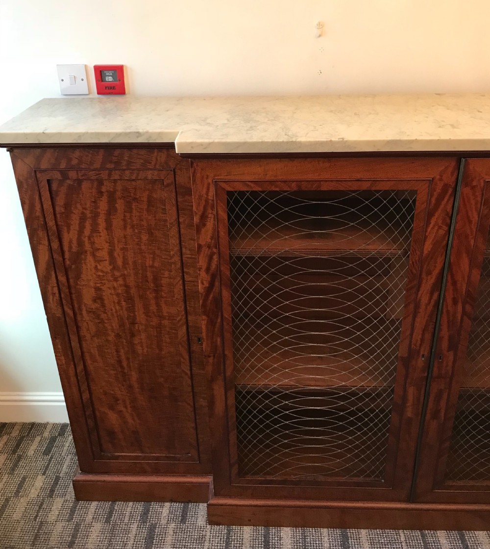 Finest Quality Regency Mahogany & Marble Bookcase credenza View VIII