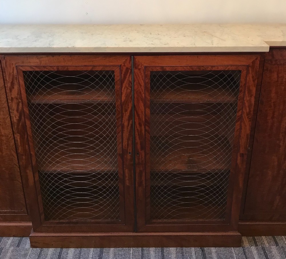 Finest Quality Regency Mahogany & Marble Bookcase credenza View IX