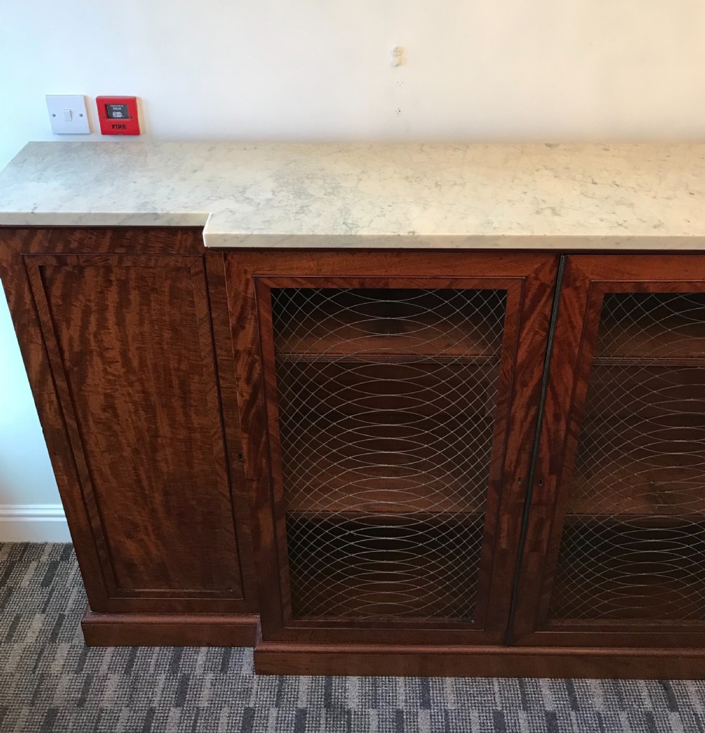 Finest Quality Regency Mahogany & Marble Bookcase credenza View X