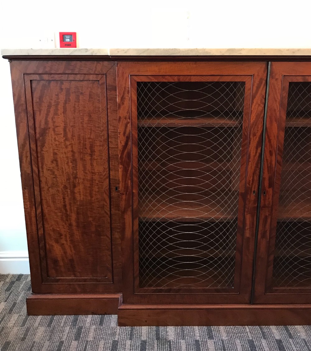 Finest Quality Regency Mahogany & Marble Bookcase credenza View XII