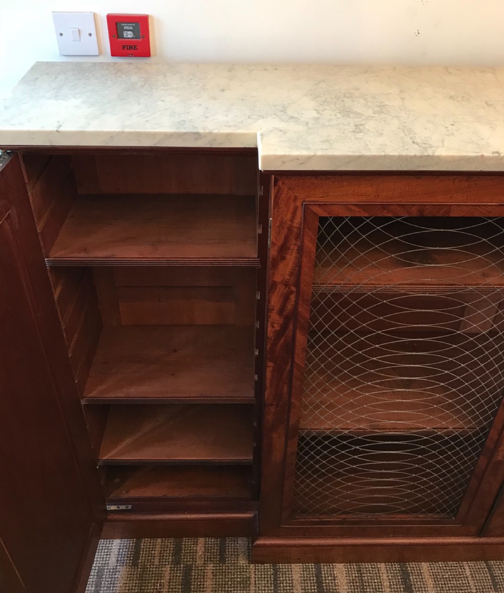 Finest Quality Regency Mahogany & Marble Bookcase credenza View XIII